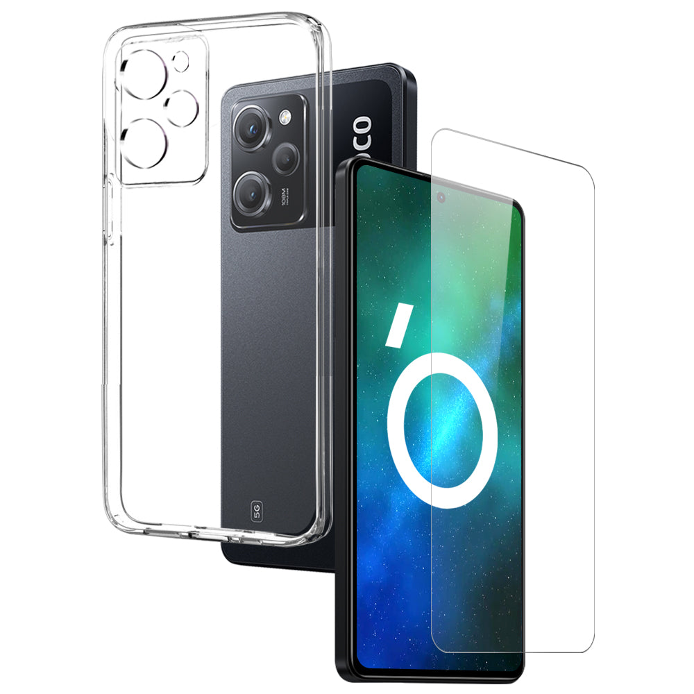NORTHJO For Xiaomi Poco X5 Pro 5G/Redmi Note 12 Pro Speed 5G 2-in-1 Shockproof Protective TPU Phone Cover HD Tempered Glass Screen Protector - Transparent NORTHJO For Xiaomi Poco X5 Pro 5G/Redmi Note 12 Pro Speed 5G 2-in-1 Shockproof Protective TPU Phone Cover HD Tempered Glass Screen Protector - Transparent